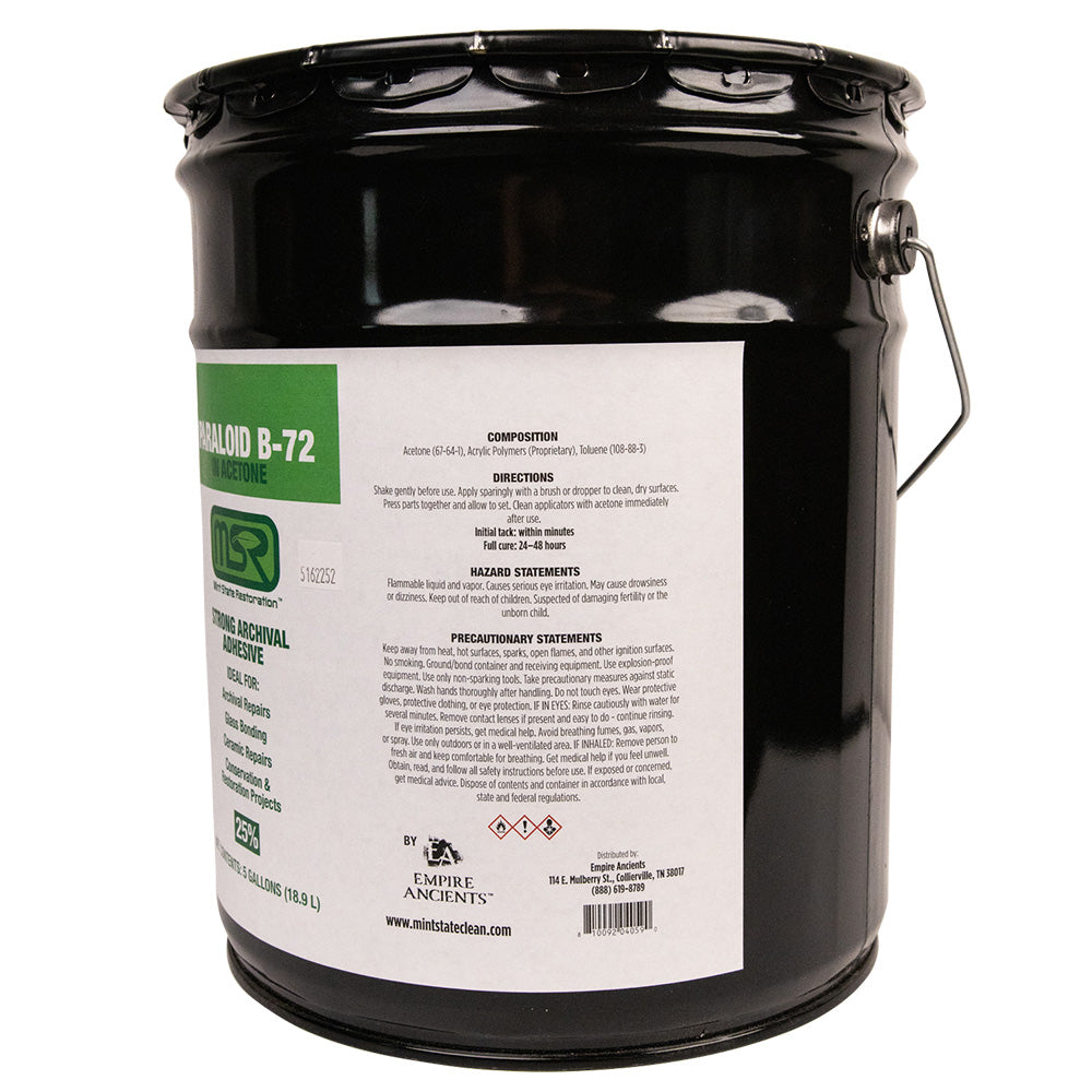 Paraloid B-72 Archival Adhesive & Consolidant in Acetone – Mint State Restoration (MSR) – Available in 5%, 10%, 25% (Multiple Sizes)
