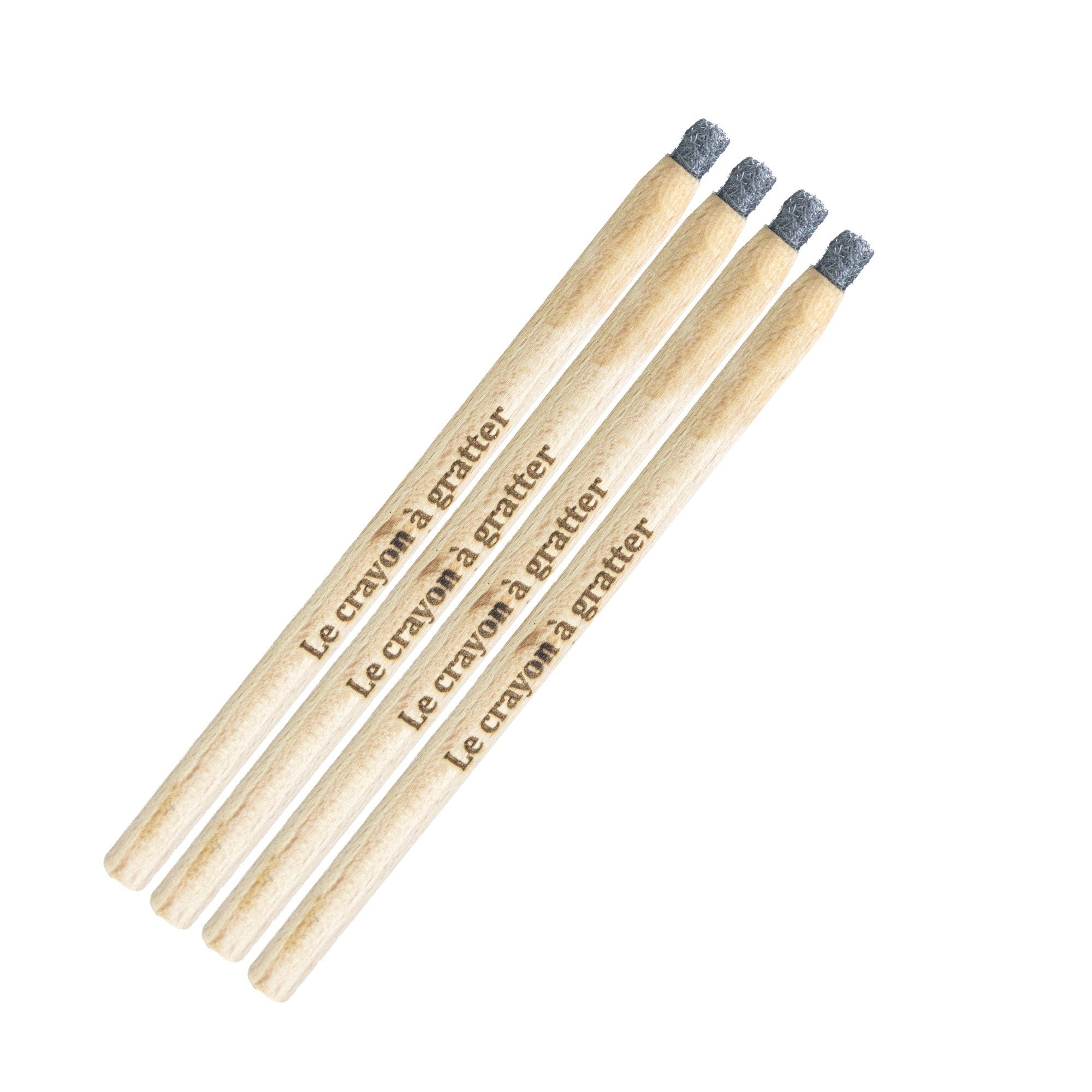 Le Crayon a Gratter Conservator Cleaning Restoration Pencils for Coins and Artifacts - 4 Steel Wool Brush Pencil Set