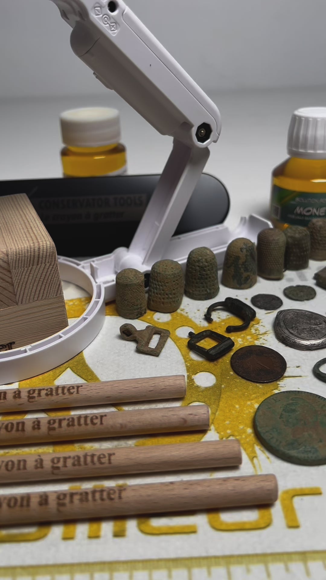 Le Crayon a Gratter Conservator Cleaning Restoration Fiberglass Pencils for Coins and Artifacts - 4 Pencil Set