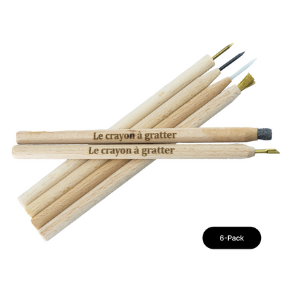 6-Pack of Conservator Le Crayon a Gratter Cleaning Restoration Pencils for Cleaning Metal Detector Finds - 6 Pencil Set