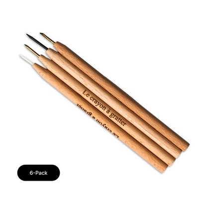 6-Pack of Le Crayon a Gratter Conservator Cleaning Restoration Pencils for Cleaning Metal Detector Finds - 4-Pencil Set