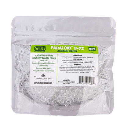 Paraloid B-72 Crystals - Mint State Restoration (MSR) 100% Acrylic Resin, Archival-Grade