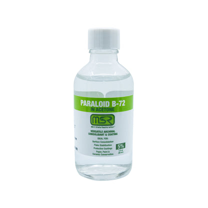 Paraloid B-72 5% Low Strength Archival Adhesive & Consolidant in Acetone – Mint State Restoration (MSR) - 60ml