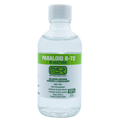 Paraloid B-72 Archival Adhesive & Consolidant in Acetone – Mint State Restoration (MSR) – Available in 5%, 10%, 25% (Multiple Sizes)